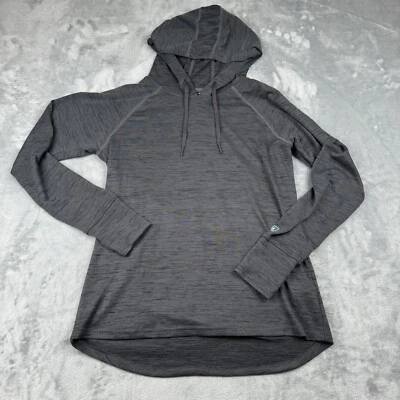 Sudadera con capucha para mujer Kuhl Vara gris jaspeado oscuro talla mediana manga larga Foto 1 de 4