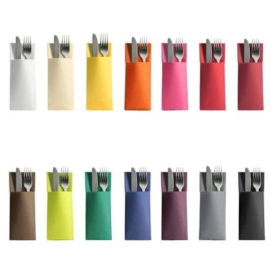 50 Besteckservietten Bestecktaschen Airlaid Vlies aus Zellstoff und Kunstfaser - Bild 1 von 4