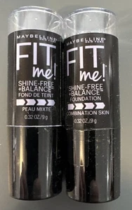 Maybelline Fit Me Shine-Free + Balance Foundation Stick #110 - Porcelain Lot 2 - Picture 1 of 5