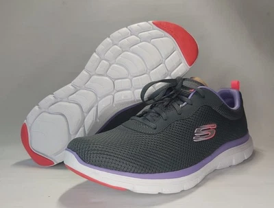 Skechers Women's Flex Appeal 4.0 Brilliant View Sneaker Charcoal/Purple UK SIZE8 - Image 1 of 4