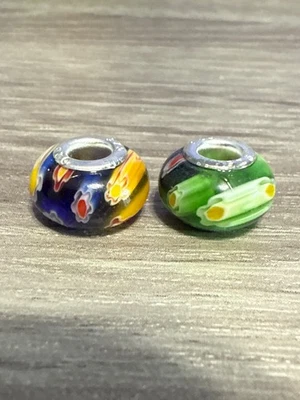 European Large Hole Millefiori 14mm Beads Set of 12. BH203 - Image 1 of 4