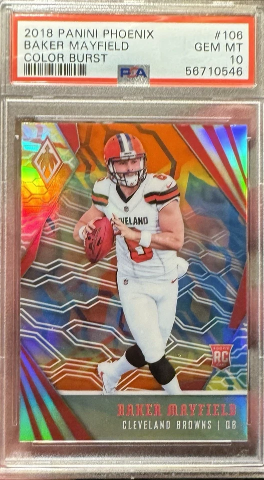 2018 Panini Phoenix COLOR BLAST SSP Baker Mayfield ROOKIE #106 PSA 10 POP 41 - Image 1 of 2