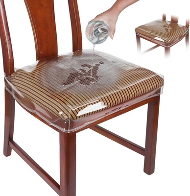 Fundas de sillas de plástico, fundas de asiento de plástico para sillas de comedor, protectores de asiento, Vi Foto 1 de 4