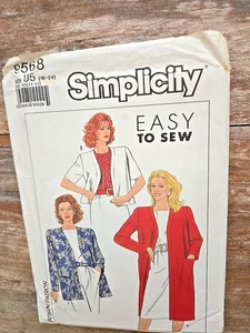 Simplicity Sewing Pattern 9568 VTG Misses Unlined Jacket 3 Lengths Szs 16-24 UC - Picture 1 of 2