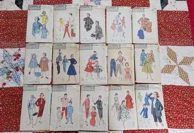Lote 15 Patrones de Costura Butterick Vintage Nuevo de Lote Antiguo Plegados de Fábrica Para Hombre Mujer Niños Foto 1 de 4