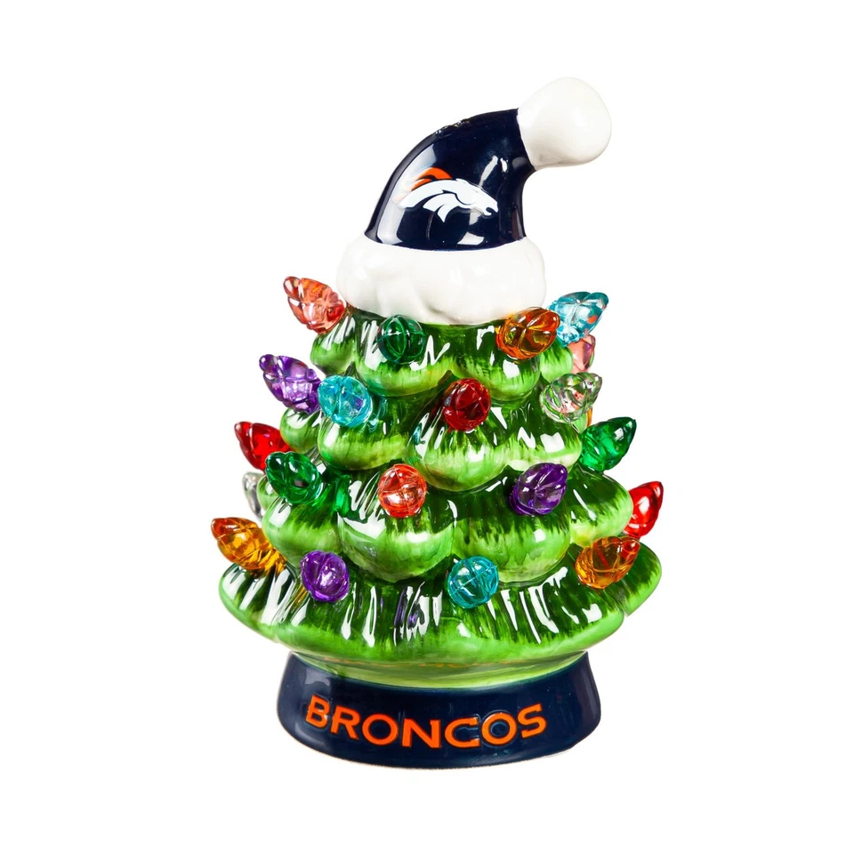 EVERGREEN ENTERPRISES DENVER BRONCOS NFL FOOTBALL LED Christmas Tree Ornament