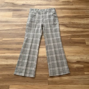 Pantalone uomo Haggar poliestere a quadri USA verde marrone 34 x 31 vintage anni 70 - Foto 1 di 6