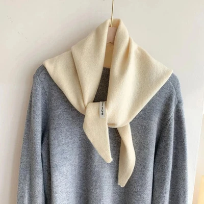 Bufanda triangular 100 % cachemir 110 * 38 cm tejida cálida bufanda versátil Foto 1 de 4