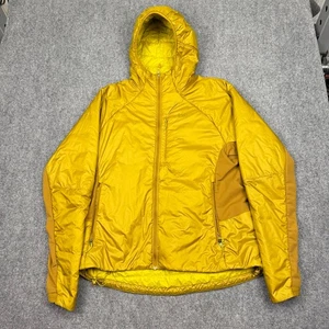 REI Co-op Primaloft Jacket Mens L Yellow Insulated Puffer Full Zip Hooded Hiking - Picture 1 of 16