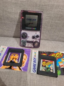 Vintage Gameboy System Rare Atomic Clear Purple 1998 Works EUC - Bild 1 von 10