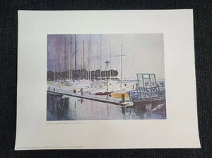 Nostalgic Dawn Yacht Harbor San Francisco Art Print Floyd Hildebrand Atmospheric - Picture 1 of 6