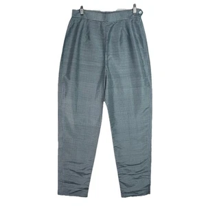 Pantalones Rena Rowan para mujer 100 % seda talla 10 azul a cuadros guinga ligeros nuevos sin etiquetas - Imagen 1 de 10
