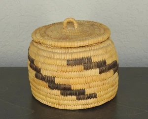 Indianer Vintage Papago Deckelkorb Beleuchtung Bolzen Design - Bild 1 von 8