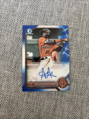 2022 Bowman Chrome “Mojo Blue Refractor” Aeverson Arteaga Autograph Card #BMA-AA - Image 1 of 4