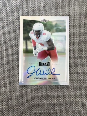 2016 Leaf Draft “Authentic Signature” Jordan Williams Card #BA-JW2 - Image 1 of 4