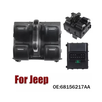 Interruptor de ventana eléctrica central para Jeep Wrangler JK JL 2012-2018 4 puertas 68156217AA Foto 1 de 4