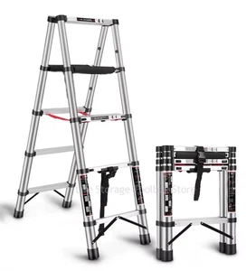 Herringbone Stainless Steel Ladder A-Type Telescopic Ladders for Home Folding La - Bild 1 von 10