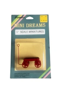 Red Wagon Miniature Dollhouse Mini Dreams 1” Vintage New Old Stock - Picture 1 of 2