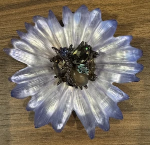 Alexis Bittar Künstler handgeschnitzte und signierte große violette Blume Brosche/Anstecknadel - Bild 1 von 5