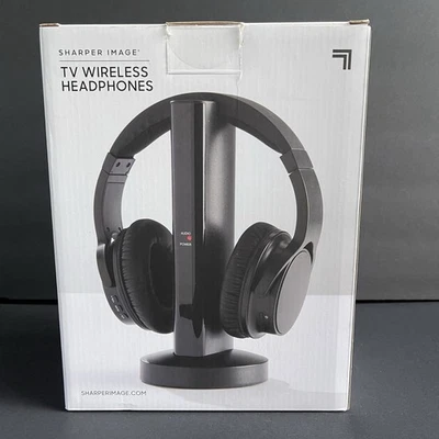 Sharper Image TV Wireless Headphones Black 160ft Range - Image 1 of 4