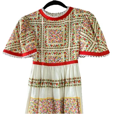 Vestido Floral Hippie Boho Vintage JCPenney Prairie Revival Cottage Talla 12 Pequeño/Mediano Foto 1 de 4