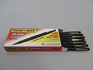 Vintage Box of 7 Paper Mate Flair Felt Tip Pens With Point Guard Tips NOS - Picture 1 of 7