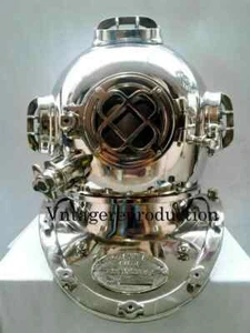 18" Vintage Style Scuba Diving Helmet US Navy Mark V Deep Sea Helmet Replica - Picture 1 of 5