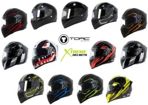 Torc T15 T15B Helmet Bluetooth Blinc or without - Inner Sun Shield DOT XS-2XL - Picture 1 of 53