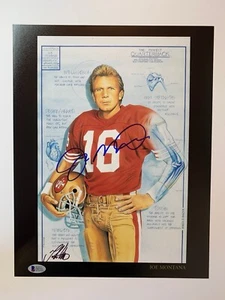 Joe Montana dual signed 11x14 photo with artist Terry Smith Beckett Witnessed - Picture 1 of 4