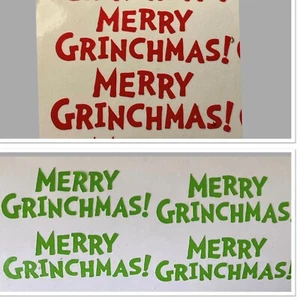 20 X GRINCH MERRY GRINCHMAS VINYL DECAL FOR BAUBLES/MUGS/WINE GLASS/GIFTS - Picture 1 of 6