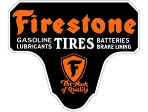 Firestone Tires Mark of Quality DIECUT NEW 18" Tall Sign USA STEEL 3 lbs - Picture 1 of 1