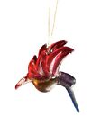 Ornement de colibri en verre suspendu 2 po x 2,5 po L multicolore fait main Noël