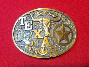 Montana Silversmiths Solid Brass Buckle Western Longhorn Texas  - Picture 1 of 6