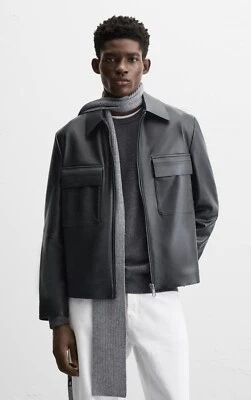 Sobrecamisa de cuero sintético ZARA para hombre chaqueta clásica ligera fresca mediana Foto 1 de 4