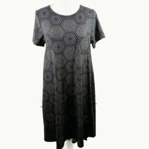 Geometric Shirt Dress Small Gray Short Sleeve High Low Unbranded Summer Dress - Picture 1 of 13