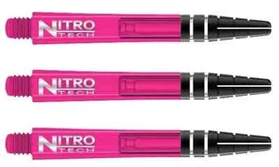 NitroTech Pink Medium Polcarbonate/Aluminum Top Dart Shafts: 1 set of 3 - Image 1 of 4