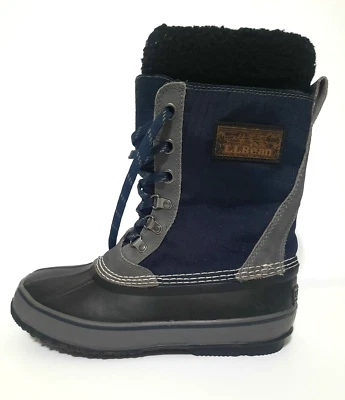 LL Bean Hombres 8 M Botas Aisladas Pato Nieve Impermeables Gris Azul Negro 507841 Foto 1 de 4