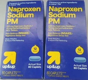 Up & Up Naproxen Sodium PM 80 Caplet Lot Of 2 - Picture 1 of 6