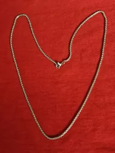 Round Box Chain Stainless Steel Necklace Silver Men Women 22 INCHES - Picture 1 of 7