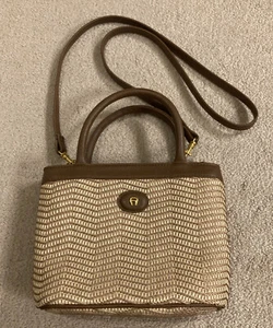 Etienne Aigner Small Straw Purse Handbag Crossbody Shoulder Removable Strap - Picture 1 of 6