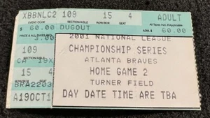 2001 Arizona Diamondbacks Braves Game 4 NL Championship Ticket Luis Gonzalez HR - Picture 1 of 4