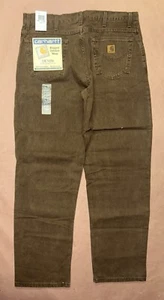 Vintage 1990’s Carhartt Brown Denim Strait Leg Jeans, Deadstock NWT, Size 38x34 - Picture 1 of 3