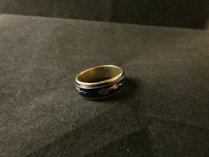 Ring 24 Karat Vergoldet Drachen Blau Glück Damen Schmuck Tiere Fabel Fantasy - Bild 1 von 2