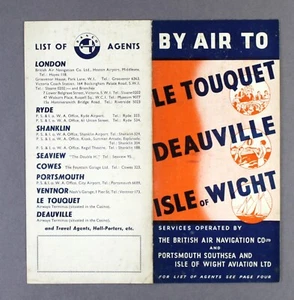 BANCO BRITISH AIR NAVIGATION COMPANY AIRLINE TIMETABLE PSIOWA - Picture 1 of 2