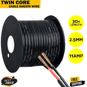 Twin Core Wire Electrical Cable Electric Extension 2.5MM Two Sheath 30M Car 450V - Picture 1 of 10