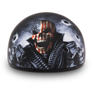 Daytona Come Get Em Skull Cap Slim Motorcycle Helmet (2XS - 2XL) - Picture 1 of 7