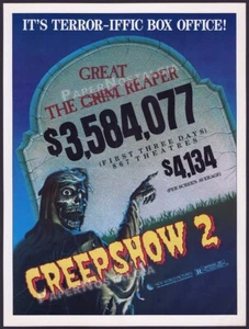 CREEPSHOW 2 - Orig. 1987 Trade AD / poster_ 1st 3 days box office - Stephen King - Picture 1 of 1