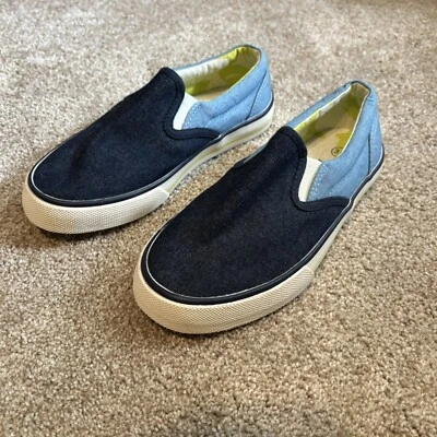 Zapatos sin cordones Mini Boden de lona para niños azul vaquero talla 31 o 13 Foto 1 de 4
