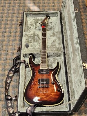 Guitarra elétrica ESP LTD Deluxe MH-1000NT EverTune - marrom escuro Sunburst Mother - Imagem 1 de 4