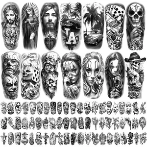 Chicano Temporary Tattoos Adult, Large Fake Tattoos Chicano - Picture 1 of 6
